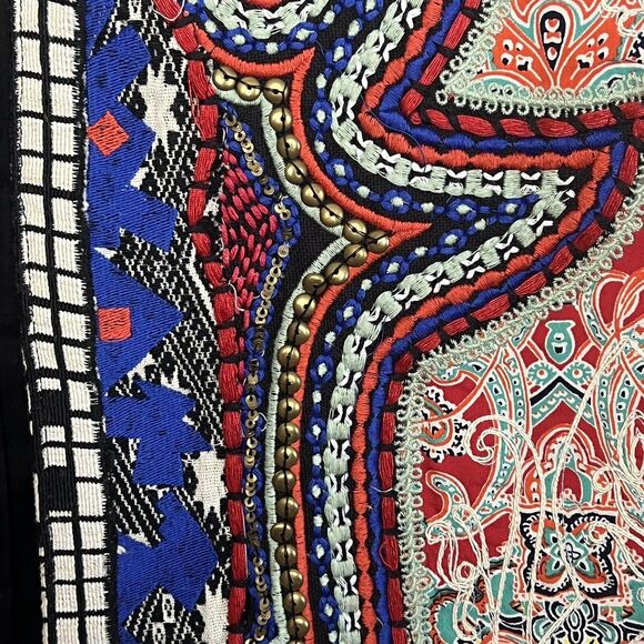 ZARA TRF Embroidered Mirror Jacket Bohemian Hand Made BEADED BLAZER Small - Picture 10 of 13